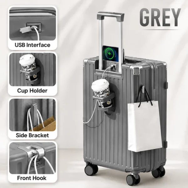 Cup Holder USB Charging Luggage