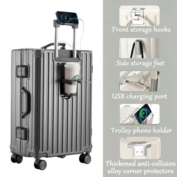 Aluminum Frame Combination Lock Luggage